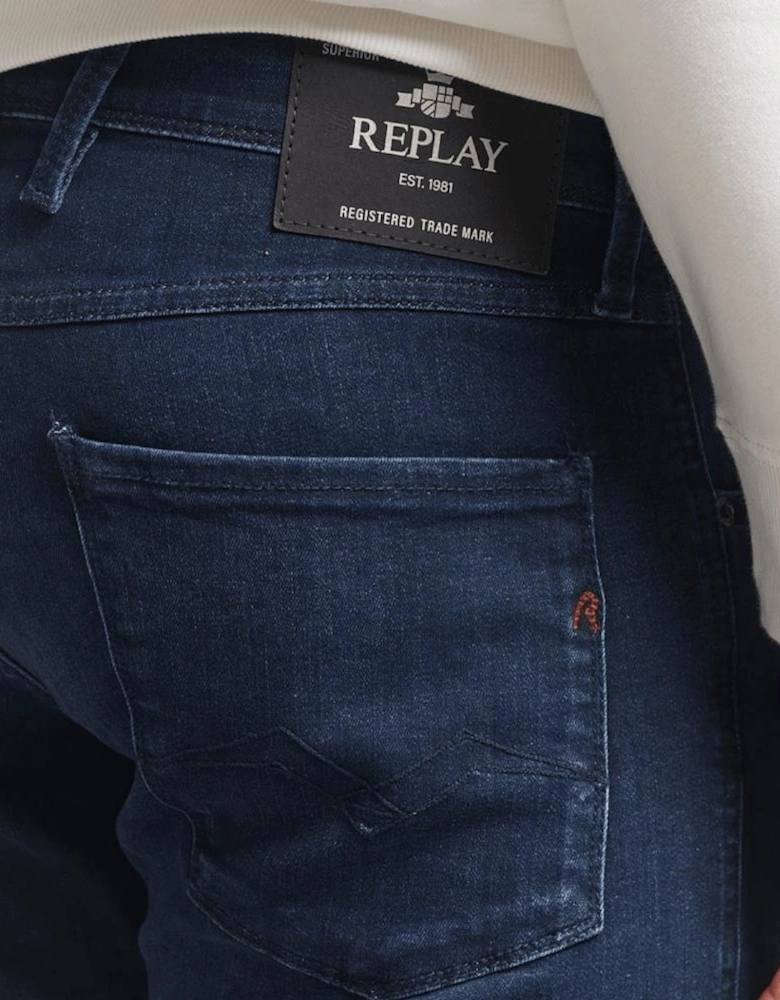 Anbass Power Stretch Slim Fit Indigo Blue Jeans