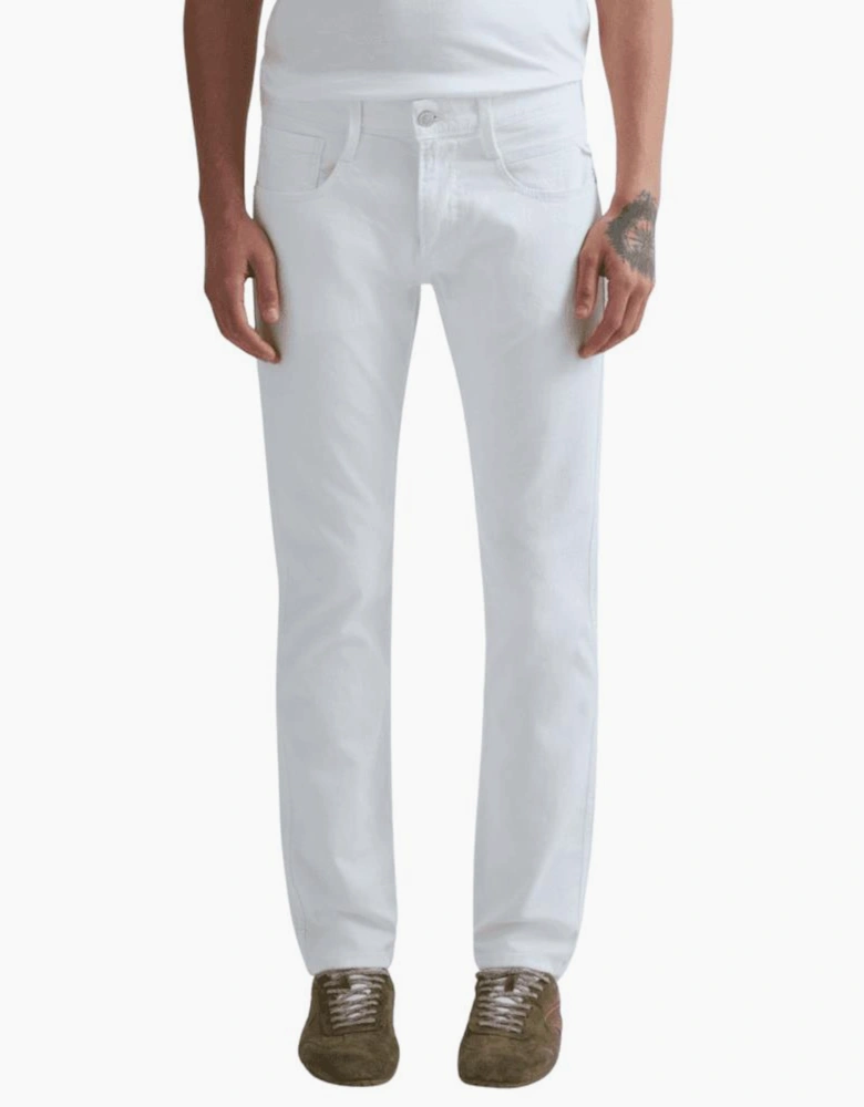 Anbass Slim Fit White Jeans