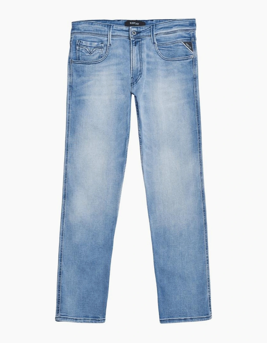 Anbass Power Stretch Slim Fit Light Wash Blue Jeans, 5 of 4