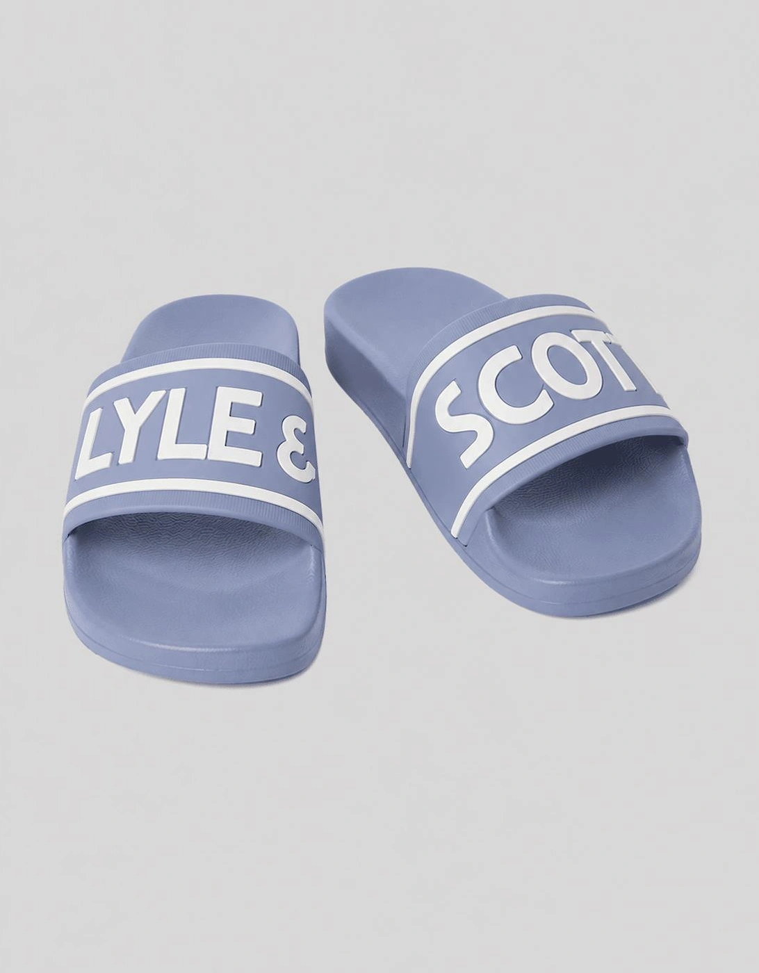 Lyle And Scott Men's Logo Strap Slides - Blue - Size: 12