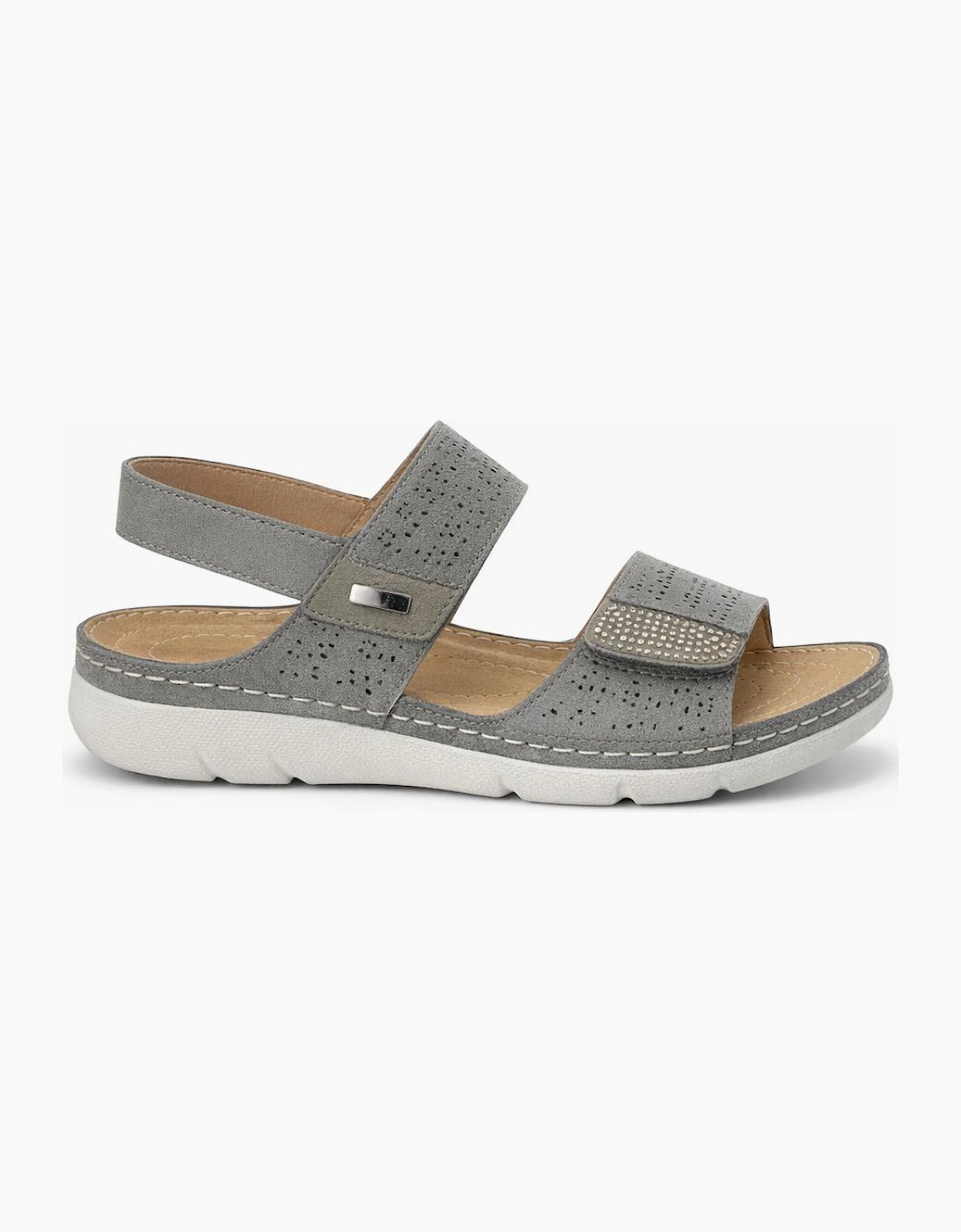 Boulevard L844 Womens Slingback Sandals Pewter