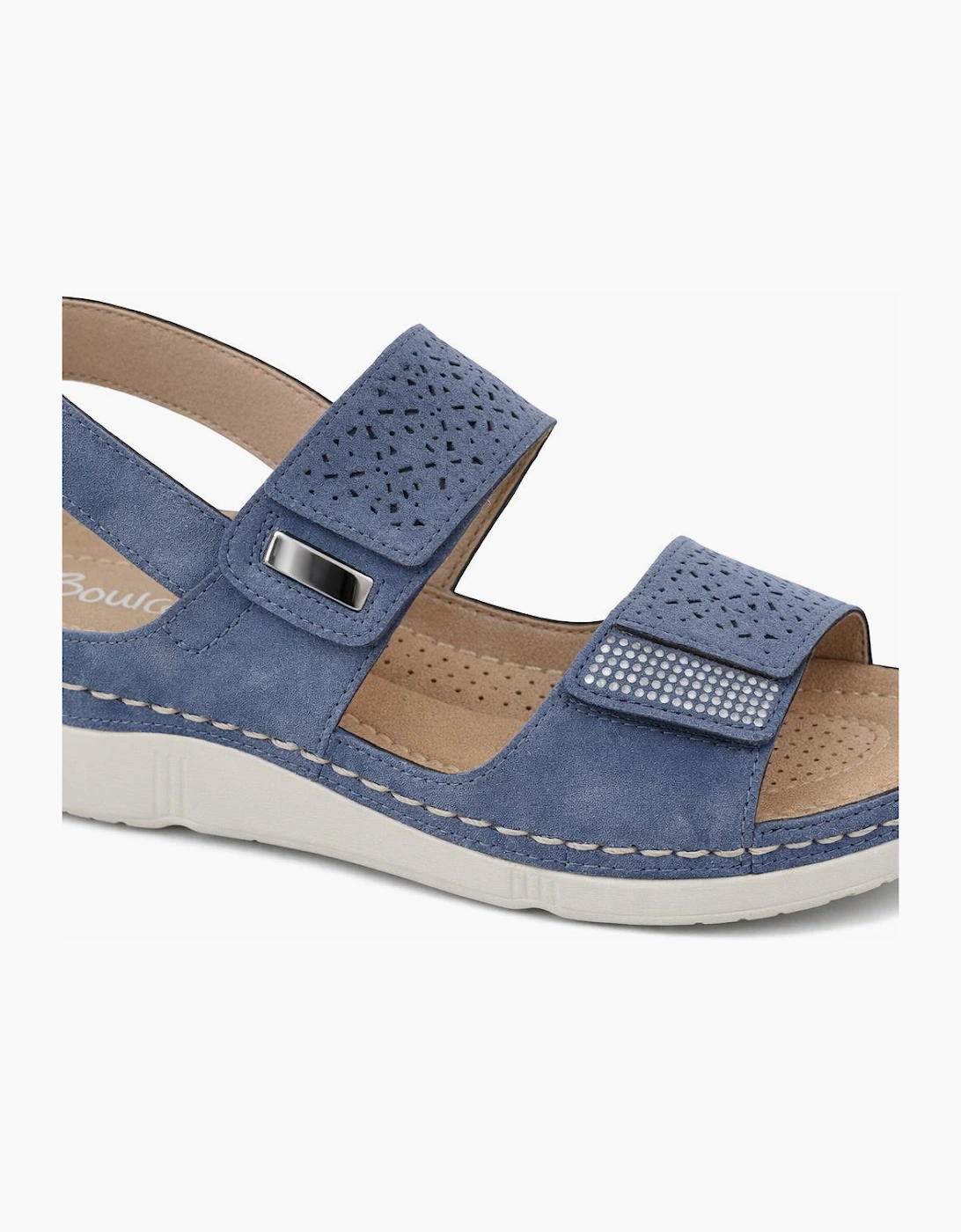 Boulevard L844 Womens Slingback Sandals Blue Metallic