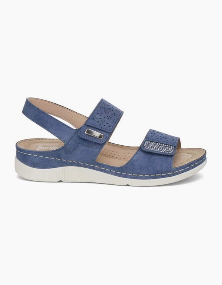Boulevard L844 Womens Slingback Sandals Blue Metallic