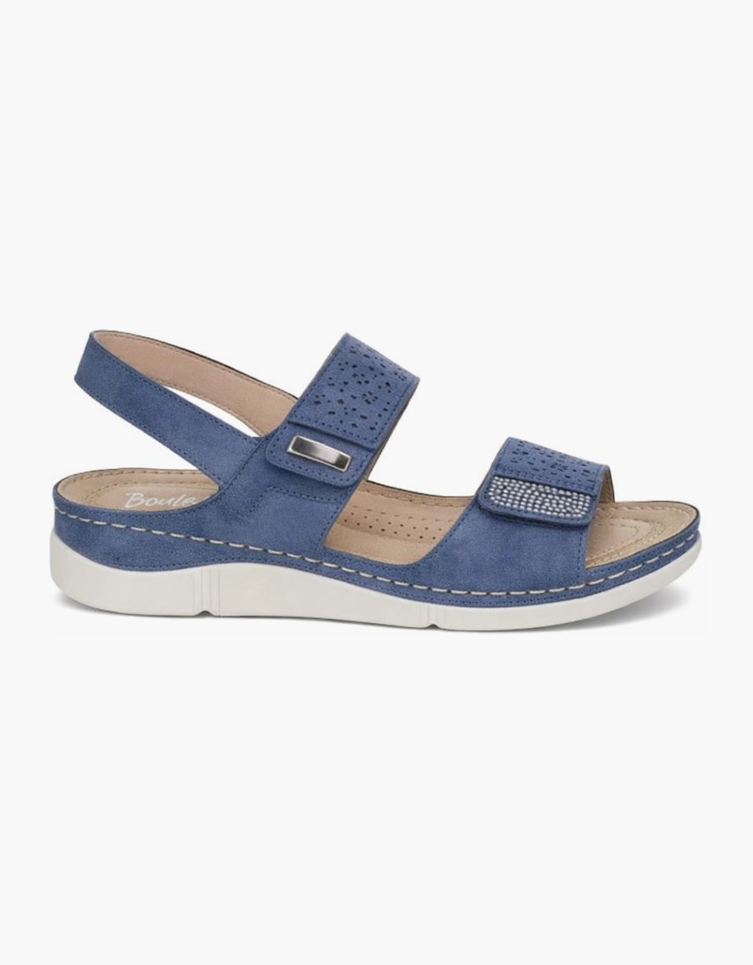Boulevard L844 Womens Slingback Sandals Blue Metallic