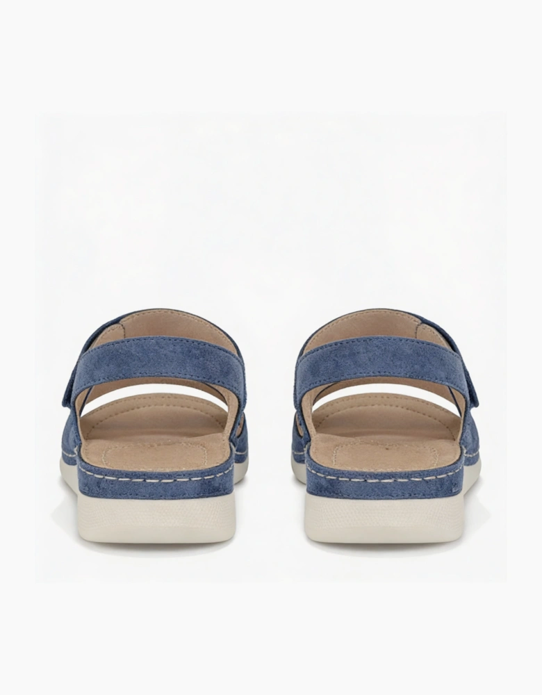 Boulevard L844 Womens Slingback Sandals Blue Metallic