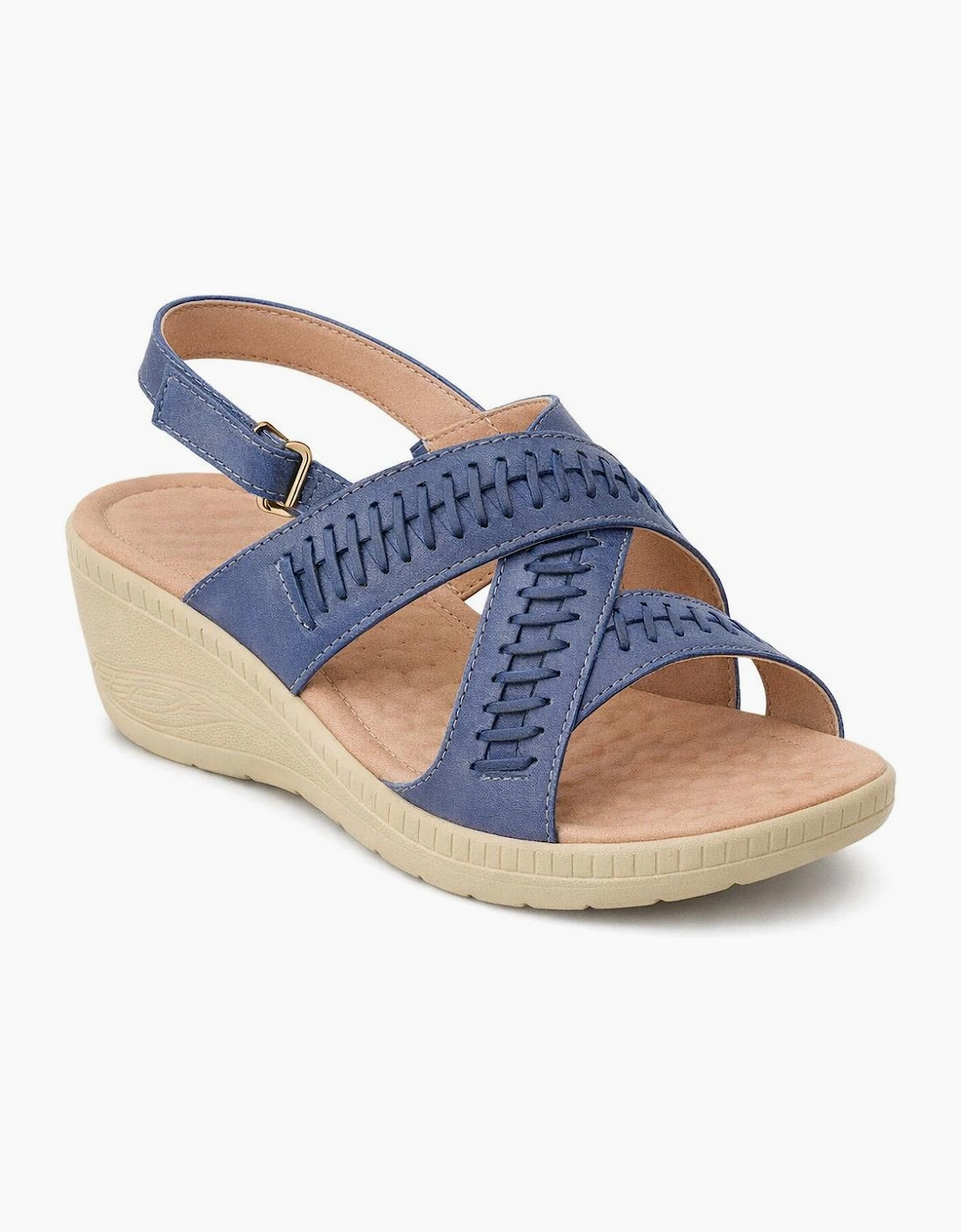 Boulevard L827 Womens Slingback Sandals Blue