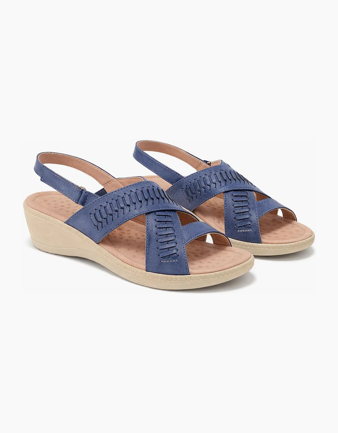 Boulevard L827 Womens Slingback Sandals Blue