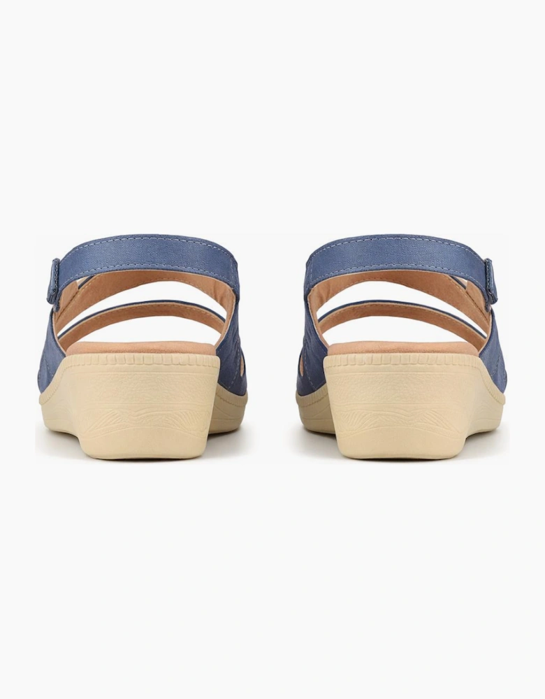 Boulevard L827 Womens Slingback Sandals Blue