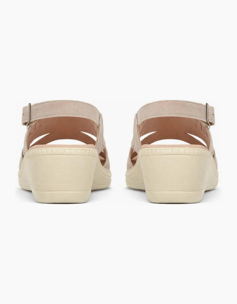 Boulevard L827 Womens Cross Strap Sandals Beige