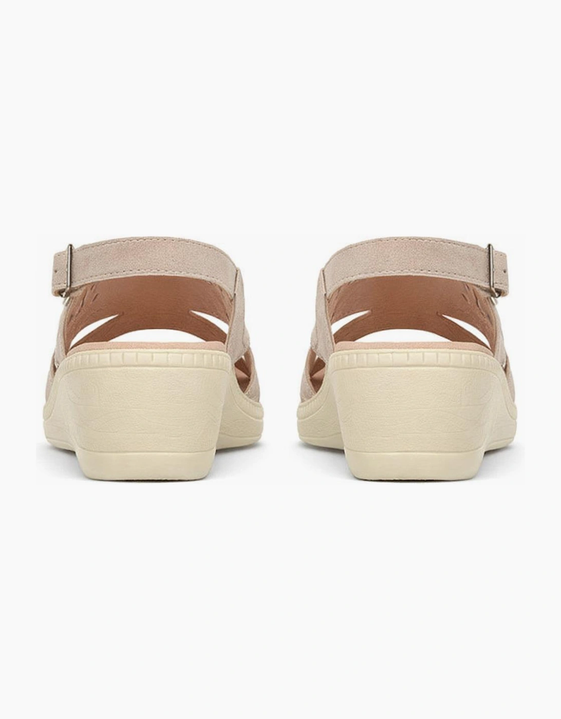 Boulevard L827 Womens Cross Strap Sandals Beige