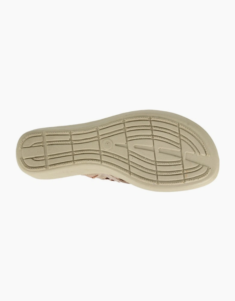Boulevard L827 Womens Cross Strap Sandals Beige