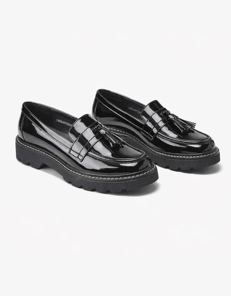 Boulevard Womens Loafers Patent Black