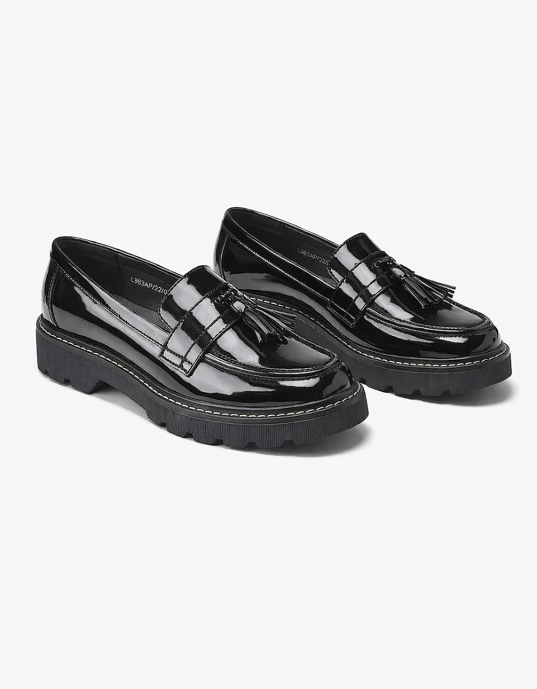 Boulevard Womens Loafers Patent Black