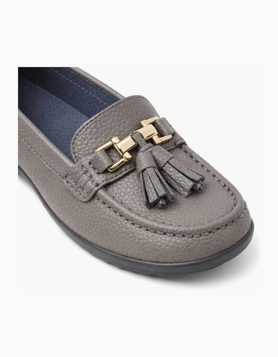 Ladies Loafers Pewter Metallic