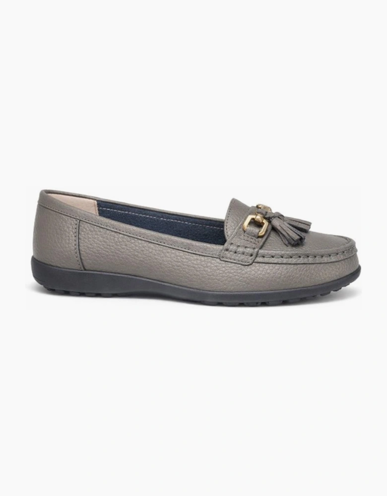 Ladies Loafers Pewter Metallic