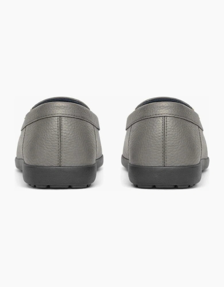 Ladies Loafers Pewter Metallic