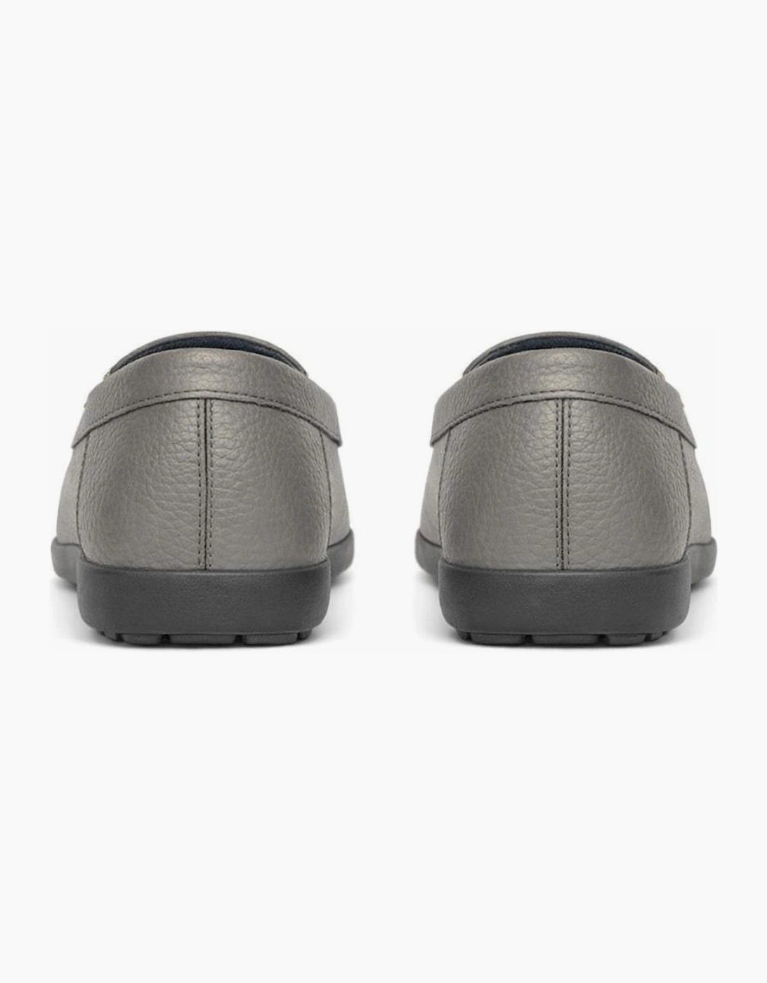 Ladies Loafers Pewter Metallic