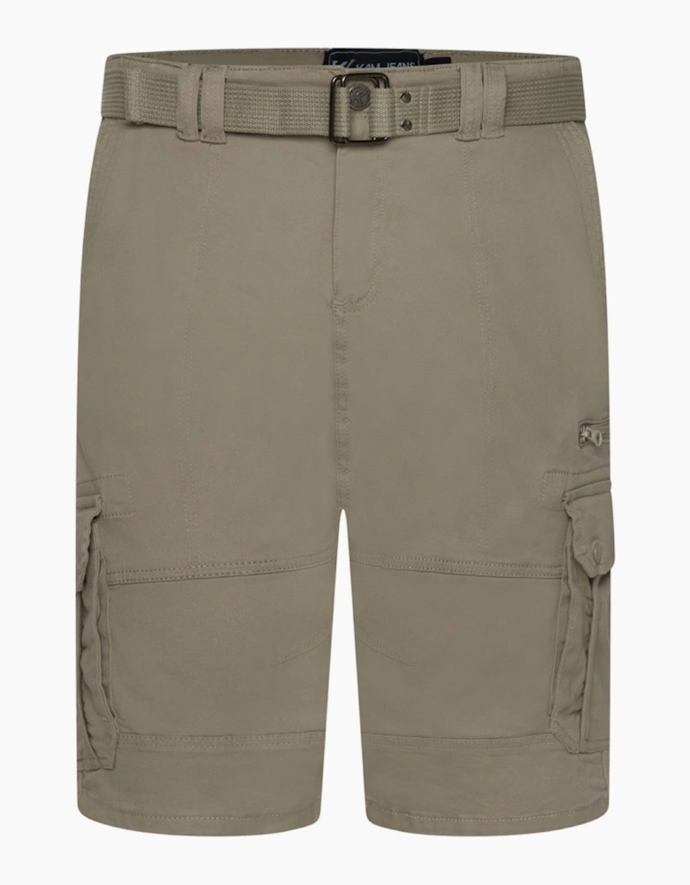 KAM Mens Belted Stretch Big & Tall Cargo Shorts