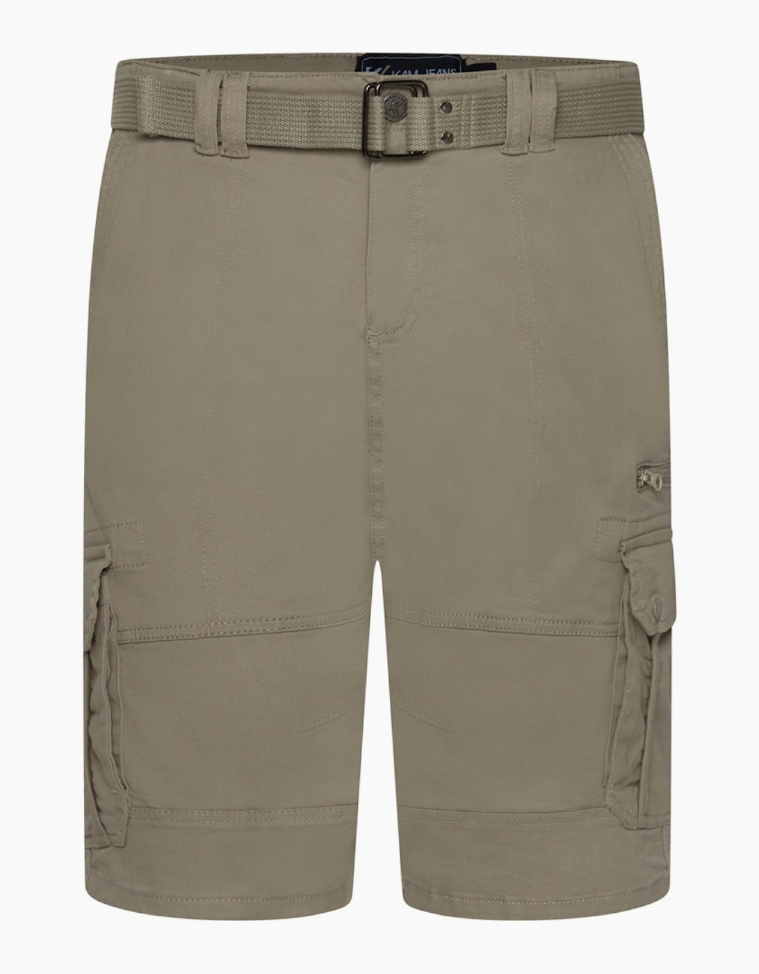 KAM Mens Belted Stretch Big & Tall Cargo Shorts