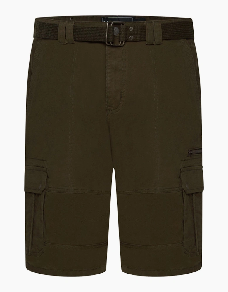 KAM Mens Belted Stretch Big & Tall Cargo Shorts