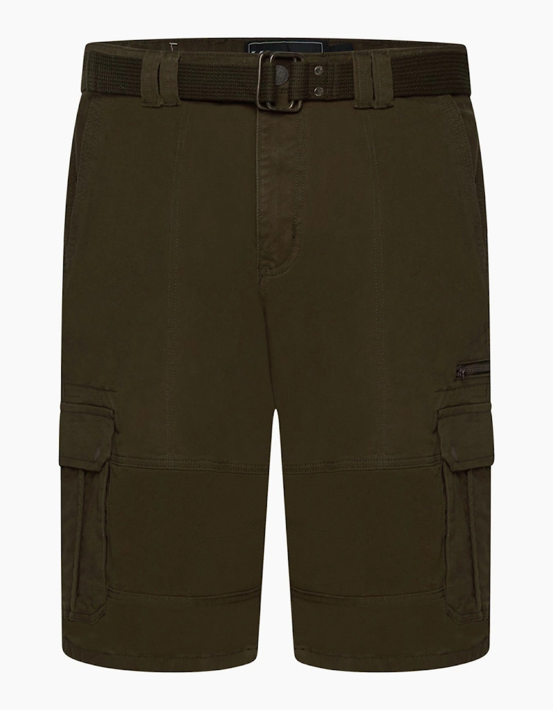 KAM Mens Belted Stretch Big & Tall Cargo Shorts