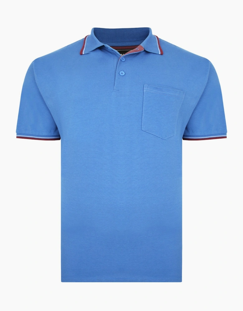 KAM Mens Tipped Big & Tall Short Sleeve Polo Shirt