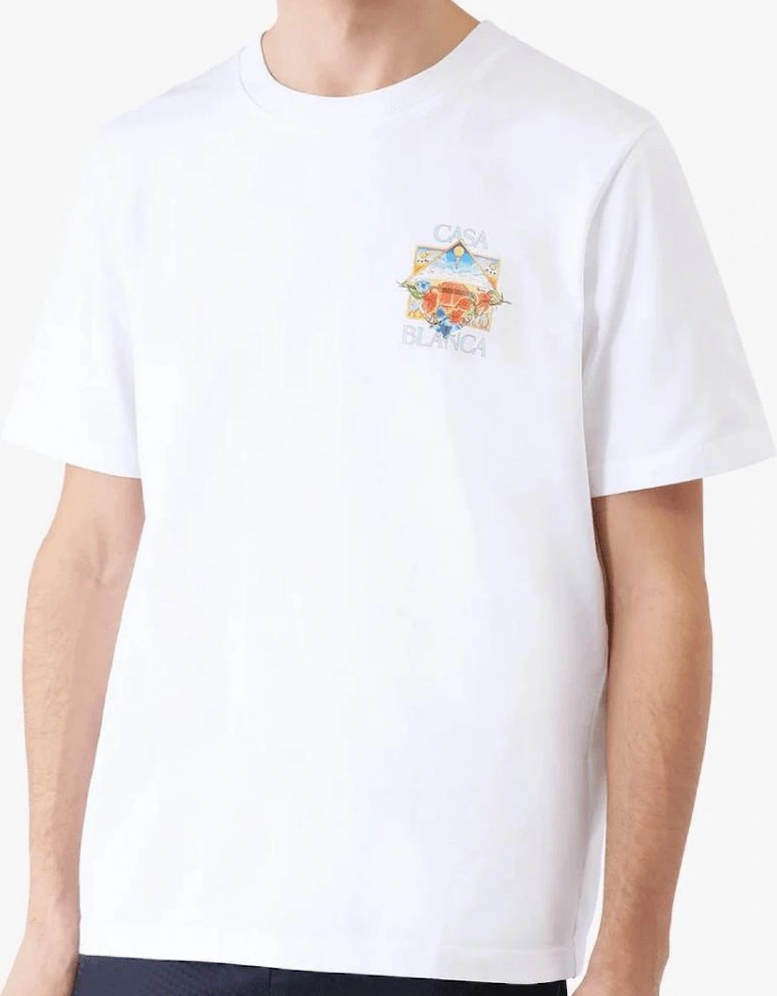 Flower Court Regular Fit White T-Shirt