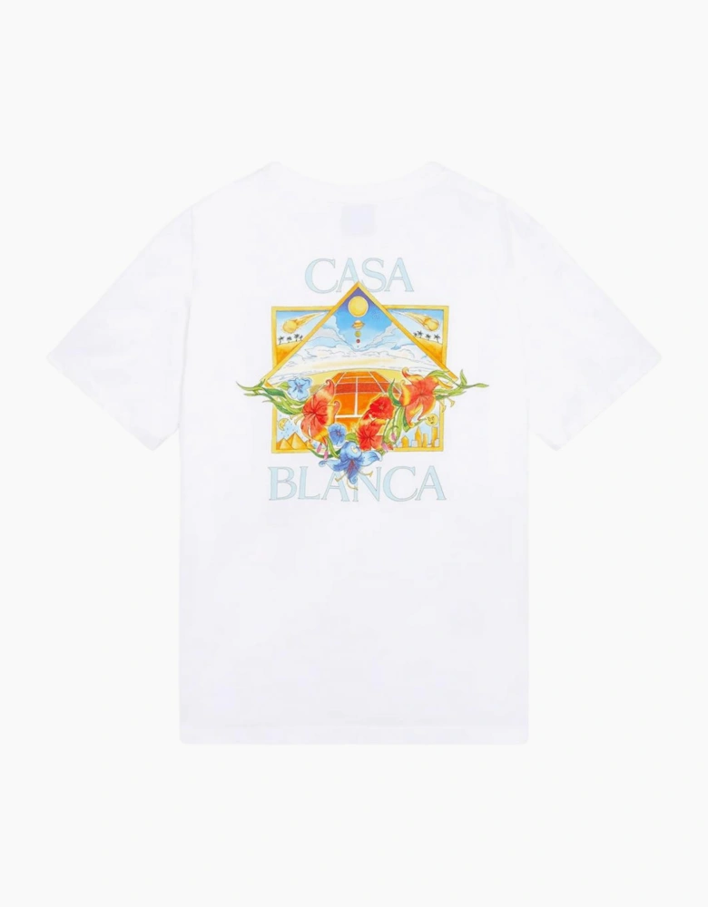 Flower Court Regular Fit White T-Shirt