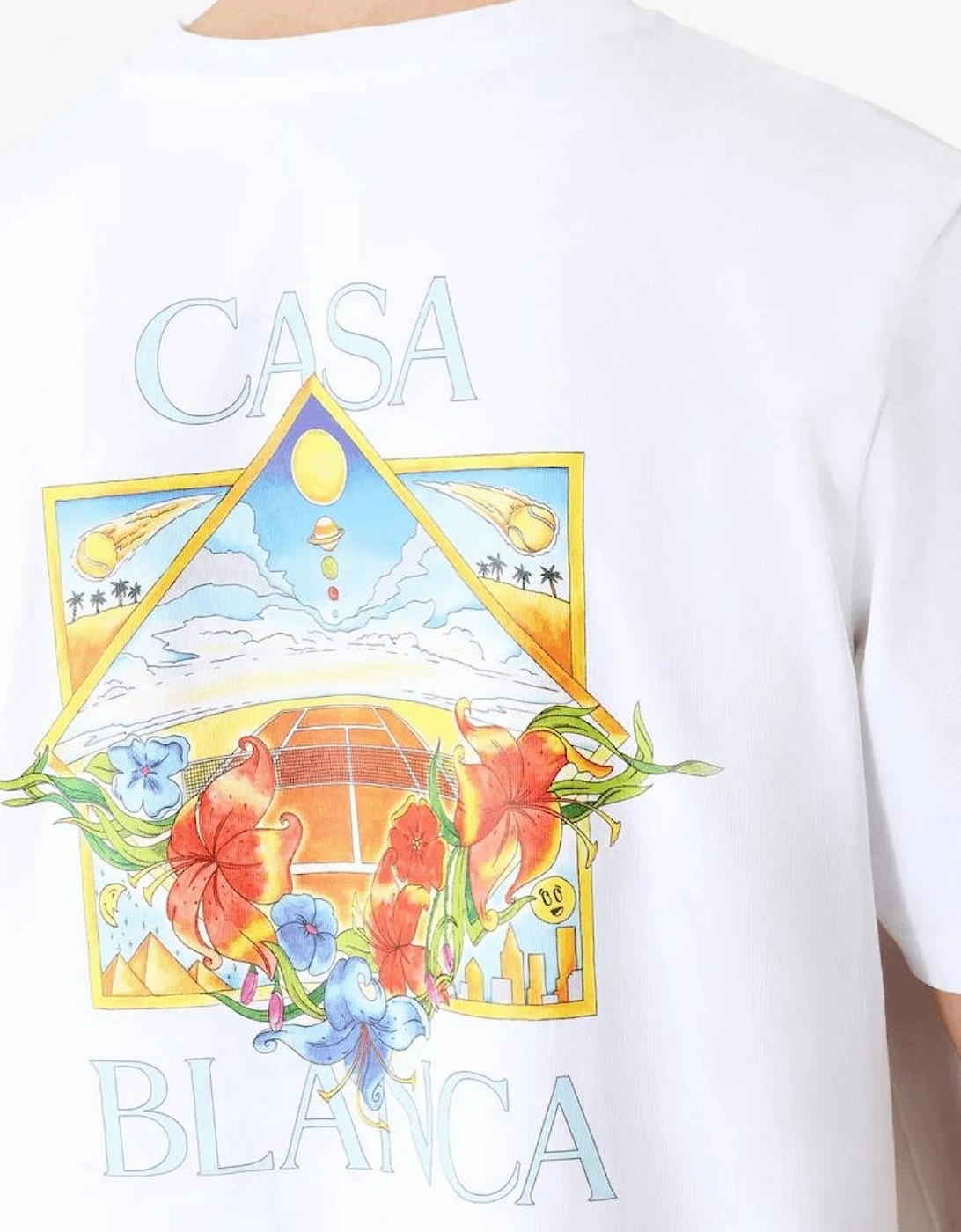 Flower Court Regular Fit White T-Shirt