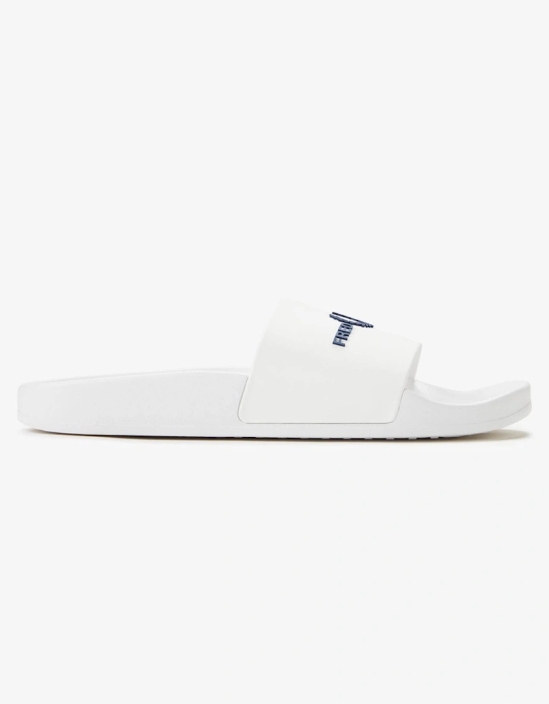 Fred Perry Mens Branded Slider - White/Navy 100