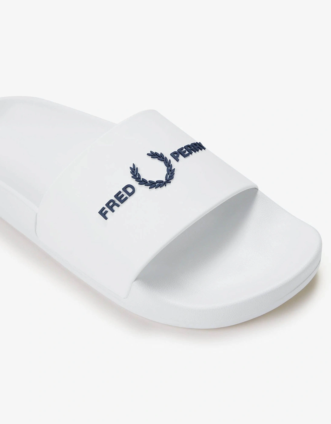 Fred Perry Mens Branded Slider - White/Navy 100