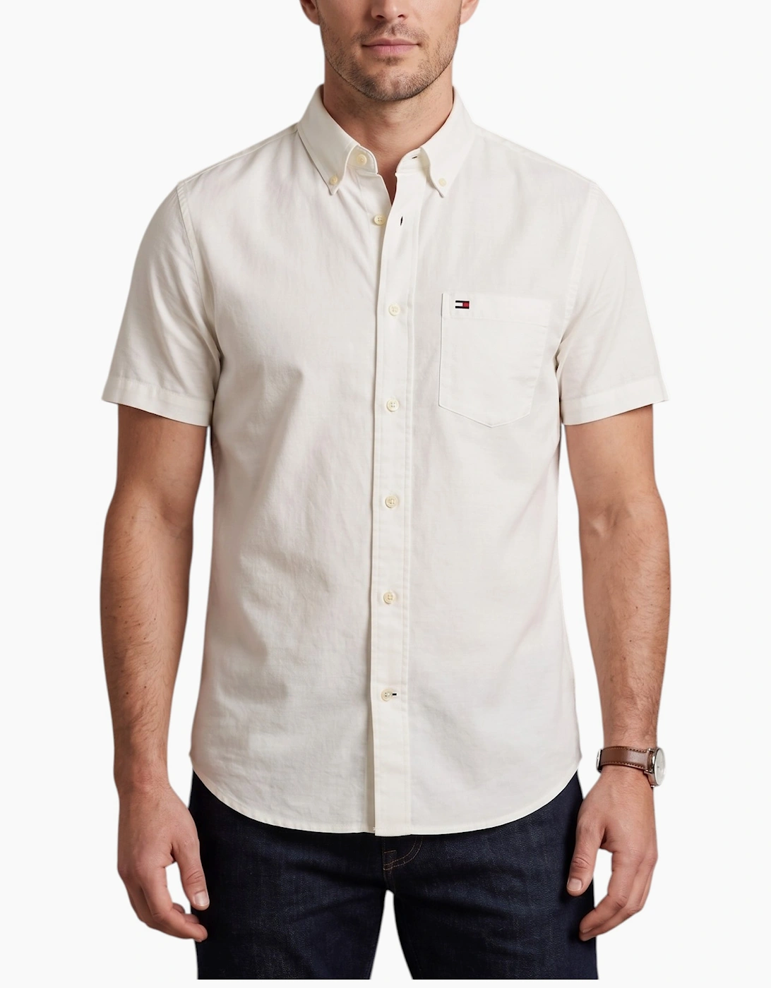 TOMMY HILFIGER Mens Shirt Oxford Lightweight Summer Top, 3 of 2