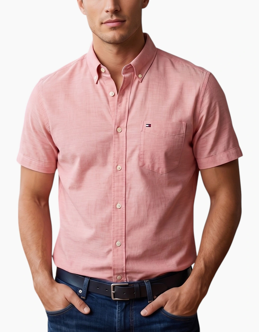 TOMMY HILFIGER Mens Shirt Oxford Lightweight Summer Top, 3 of 2
