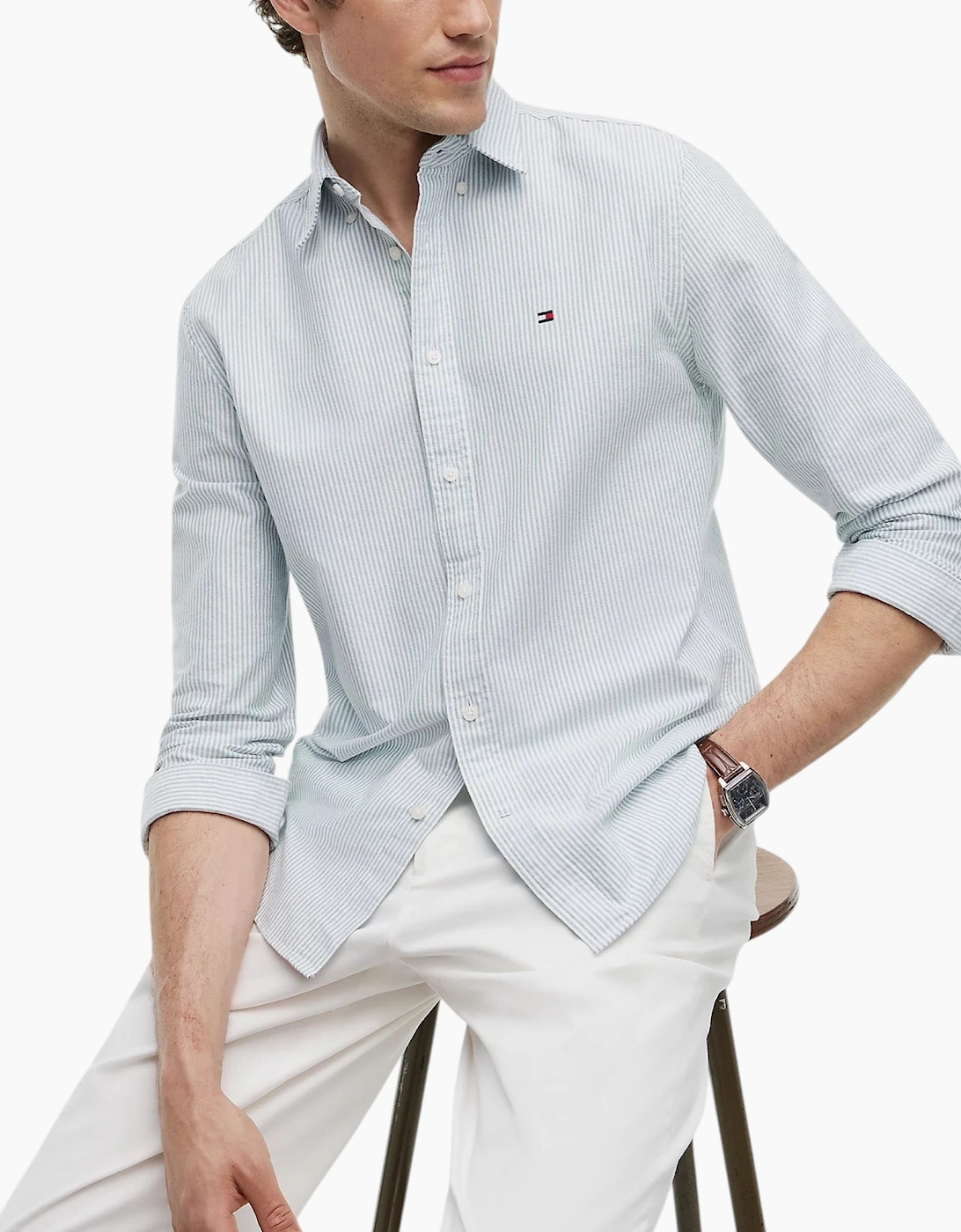 Tommy Hilfiger Mens Oxford Shirts TH Flex Slim Fit Top