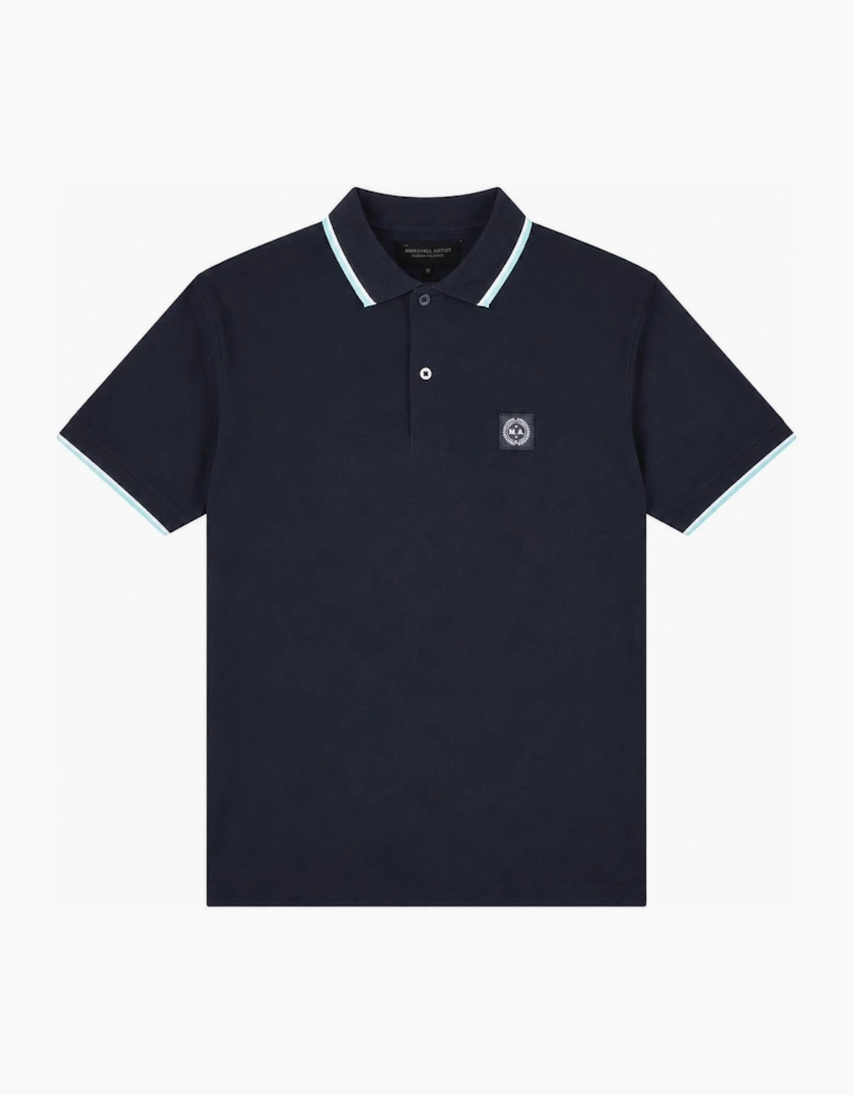 Marshall Artist Tipped Polo Shirt Navy