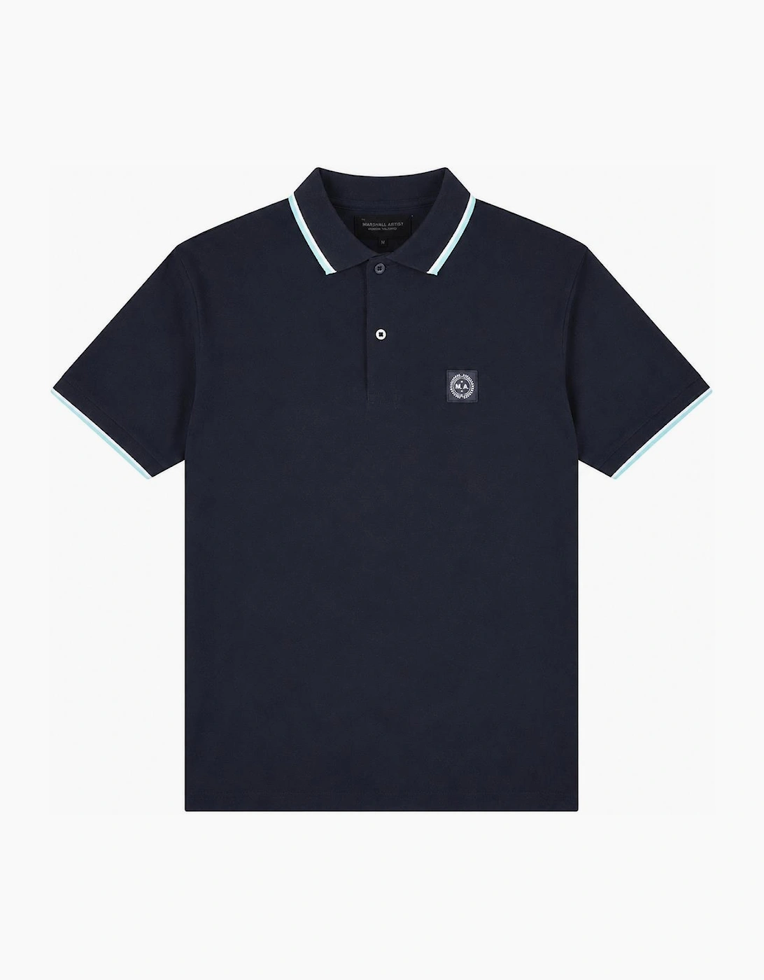 Marshall Artist Tipped Polo Shirt Navy, 3 of 2