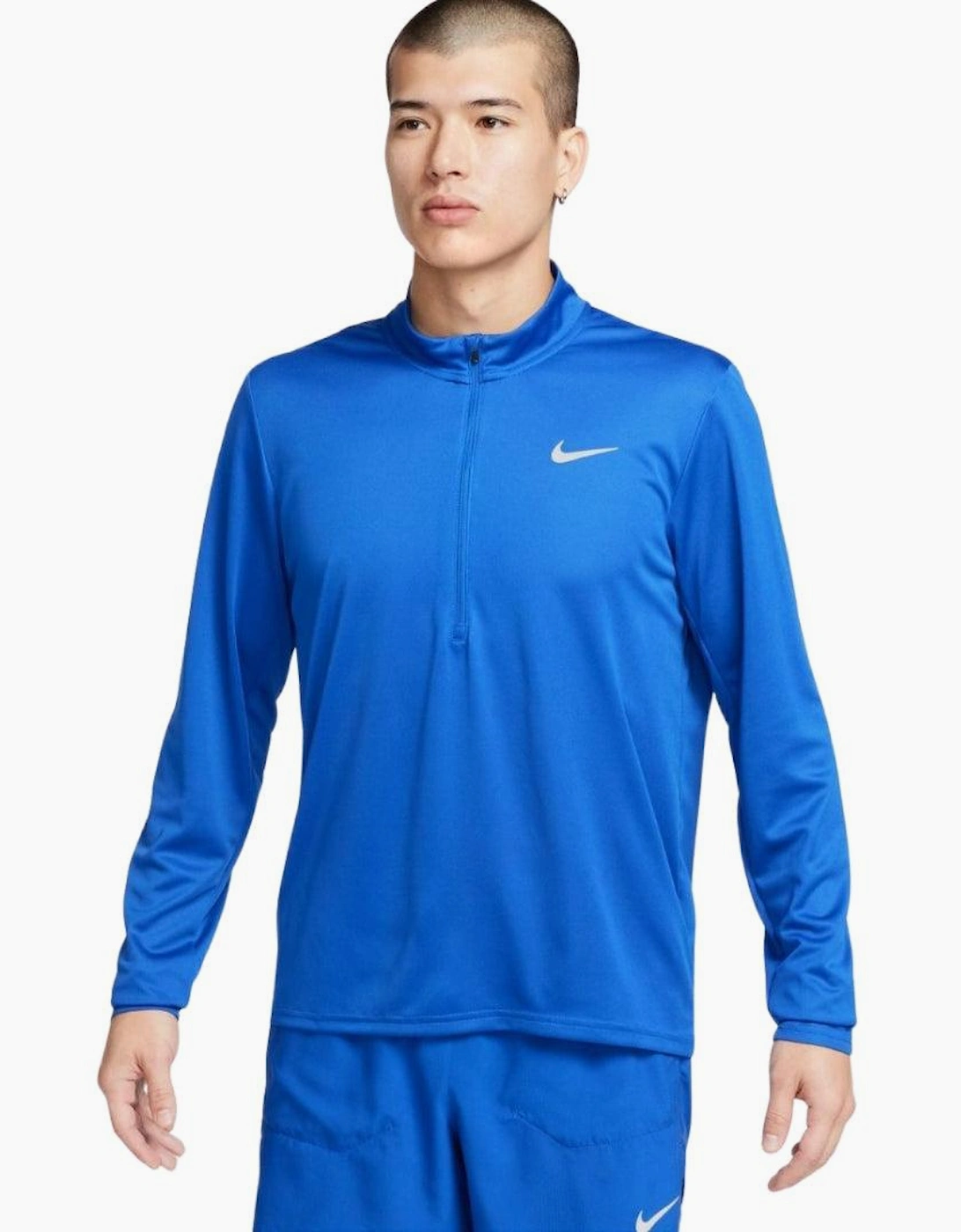 Nike Men's Blue Quarter Zip Running Top - Size: L