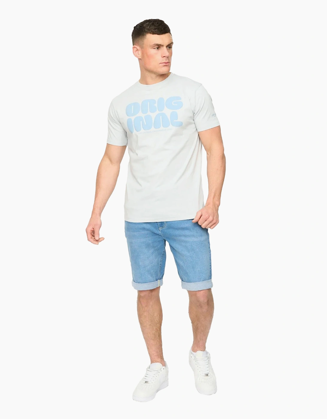 Crosshatch Mens Youlgreeve Denim Belted Shorts