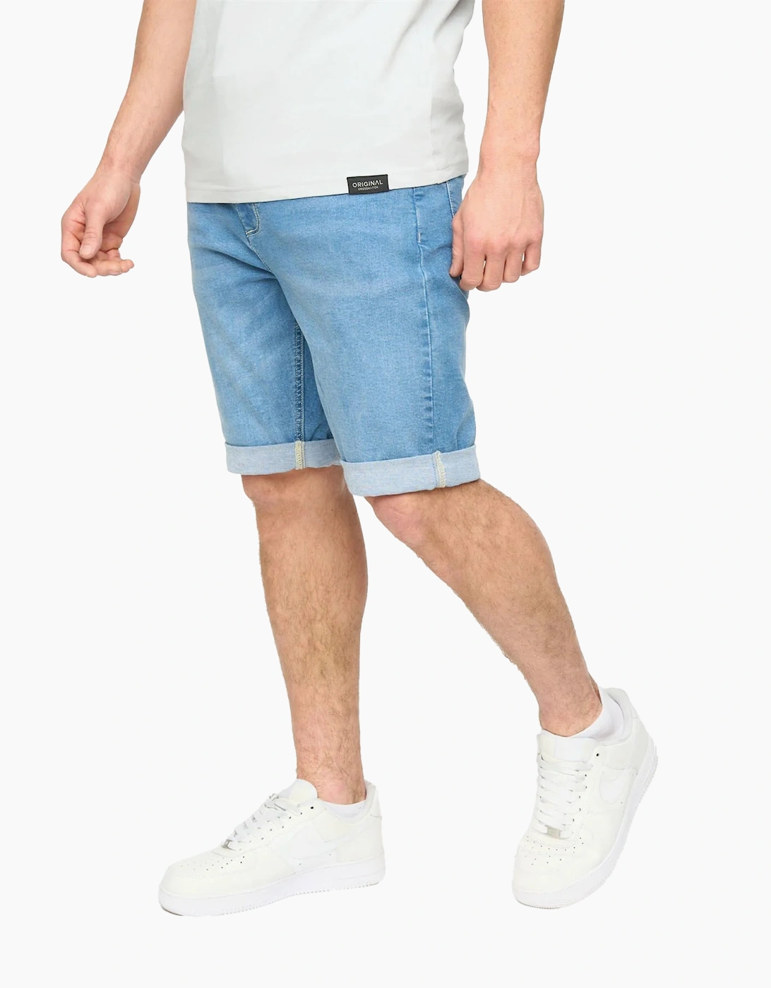 Crosshatch Mens Youlgreeve Denim Belted Shorts