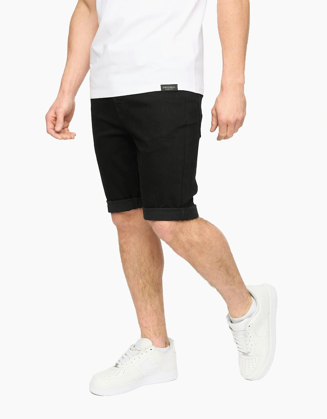 Crosshatch Mens Youlgreeve Denim Belted Shorts