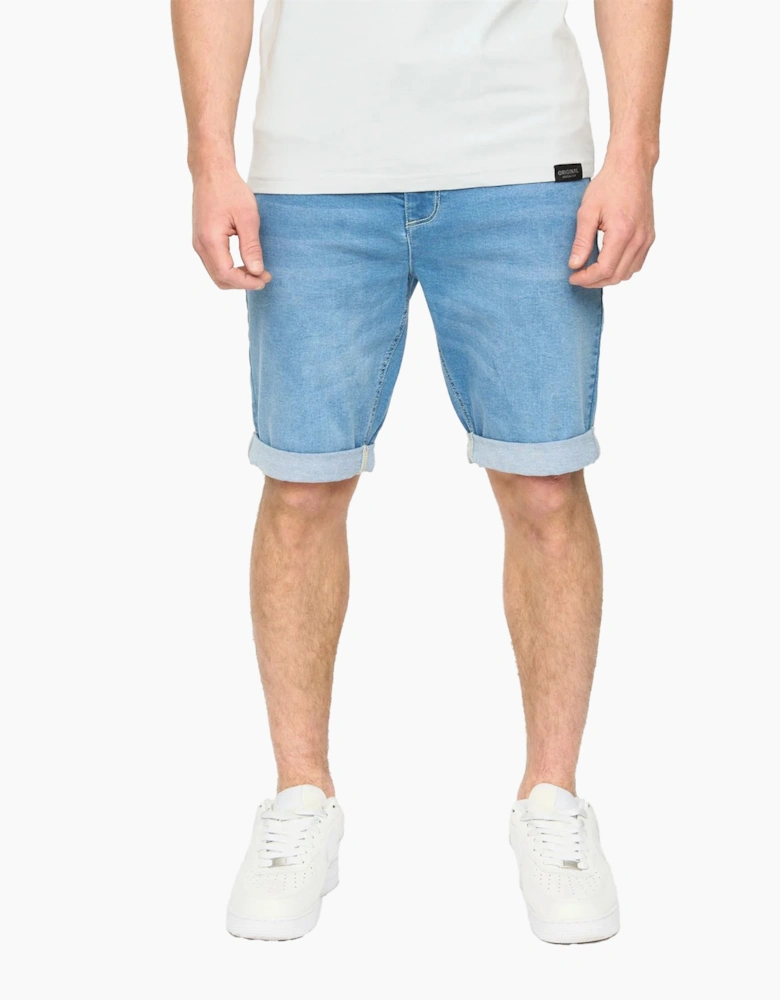 Crosshatch Mens Youlgreeve Denim Belted Shorts
