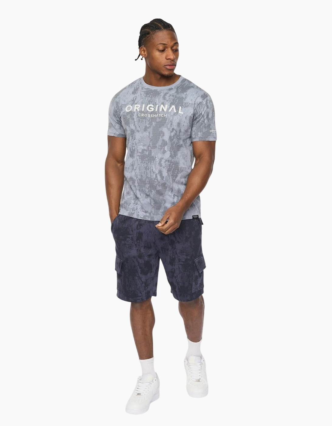 Crosshatch Mens Bardon Camo Cargo Shorts