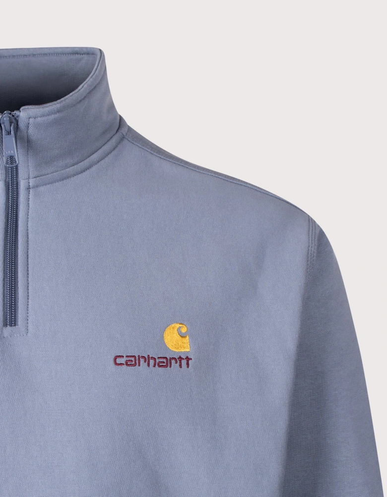 Loose Fit Quarter Zip American Script Sweatshirt