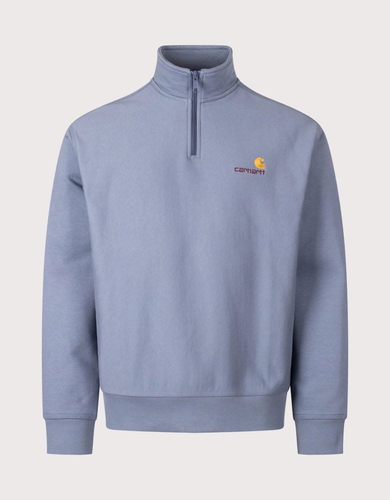 Loose Fit Quarter Zip American Script Sweatshirt