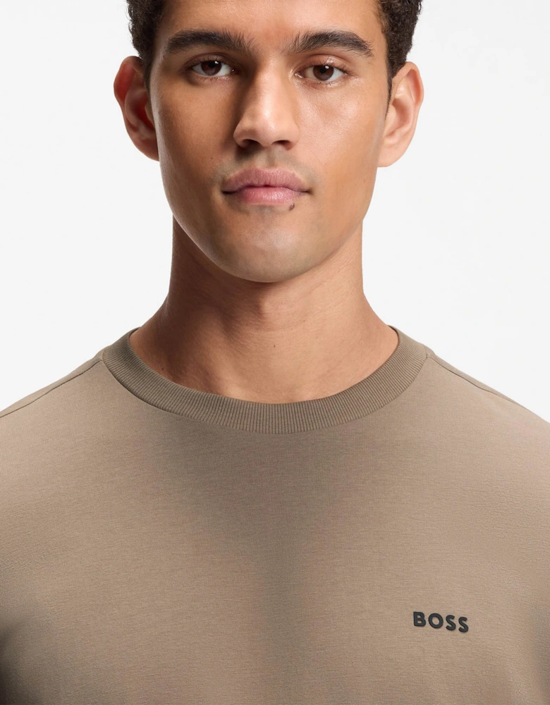 BOSS Green Tee Mens Stretch Cotton T-Shirt with Contrast Logo - Light/Pastel Green 336