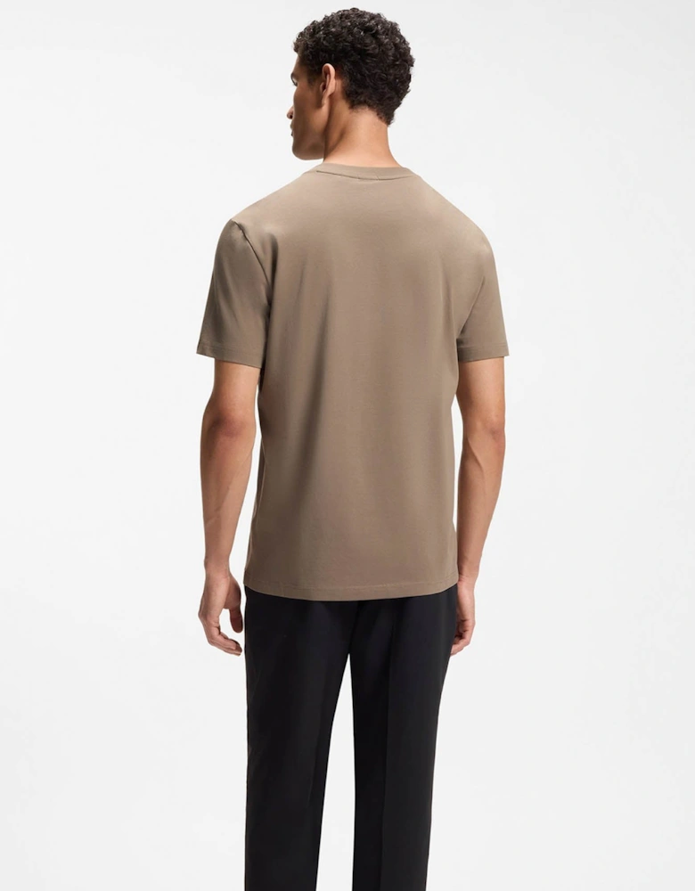 BOSS Green Tee Mens Stretch Cotton T-Shirt with Contrast Logo - Light/Pastel Green 336