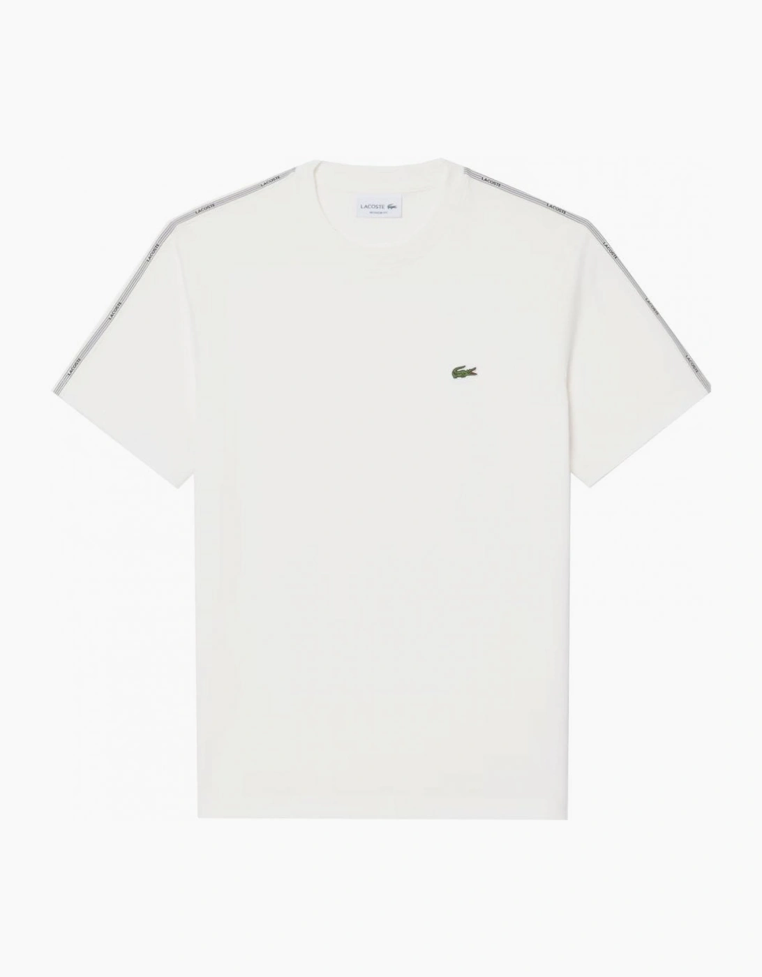 Lacoste Men's White T-shirt With Logo Taping, 3 of 2