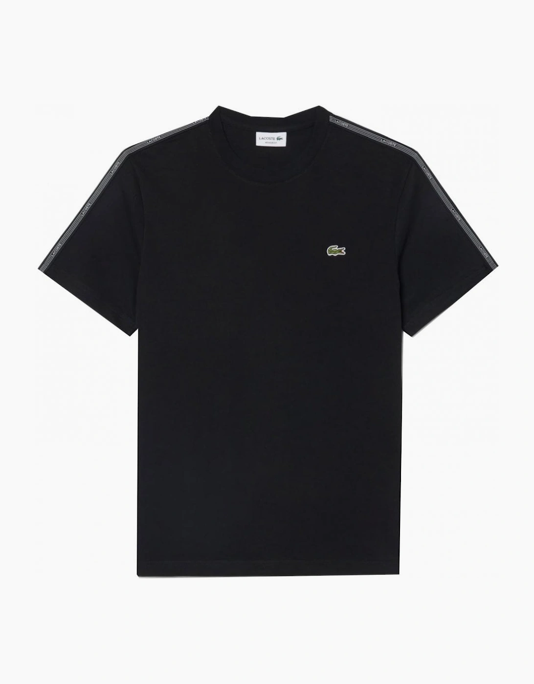 Lacoste Men's Black T-shirt With Logo Taping, 3 of 2
