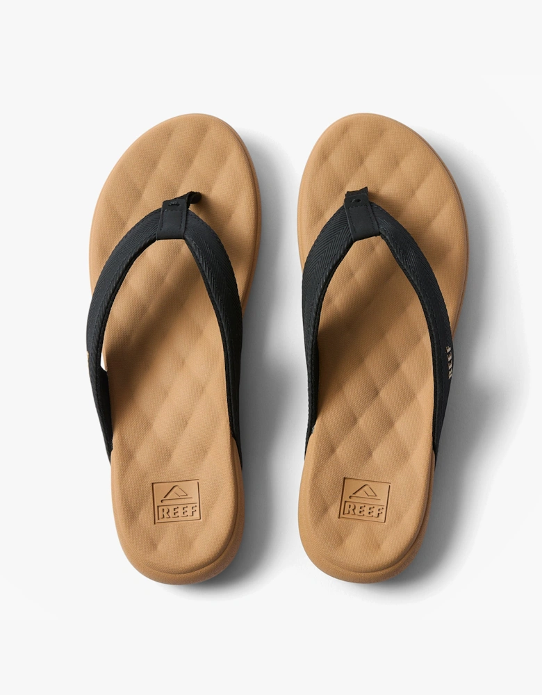 Reef CUSHION MELODY Womens Toe-Post Sandals Black/Tan