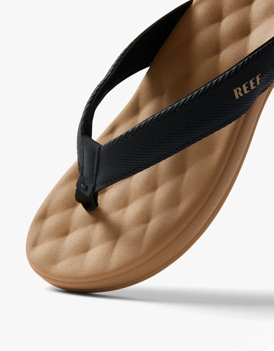 Reef CUSHION MELODY Womens Toe-Post Sandals Black/Tan